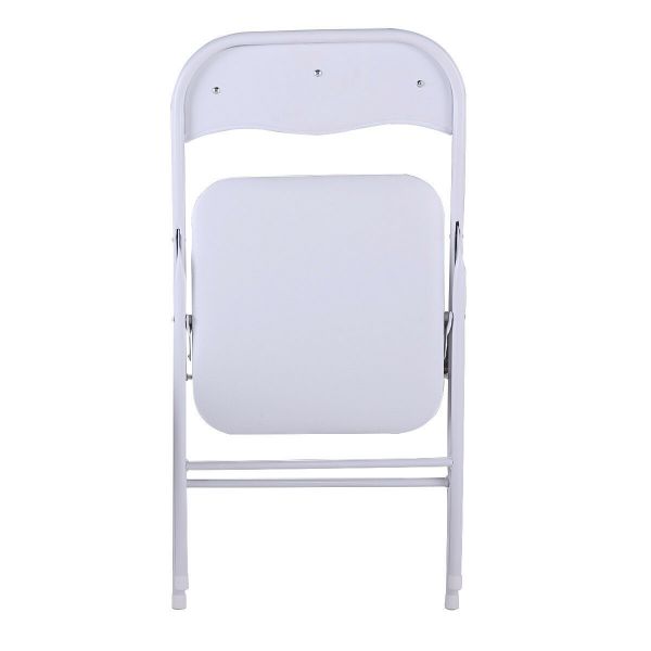  Outdoor Stackable Folding Board Chair For Wedding&Camp Party-White-set of 5