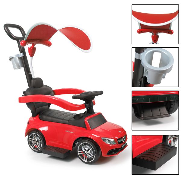 Mercedes 3-in-1 Toddler Ride on Push Car with Music | Jaxpety