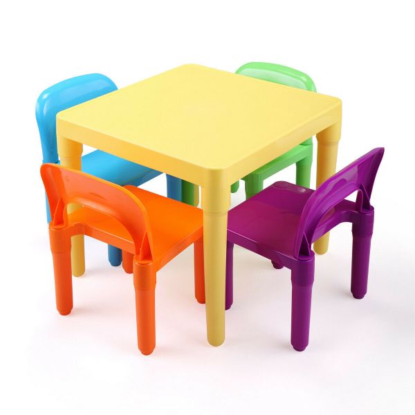 5 Pcs Toddler Colorful Craft-Art Table and Chair