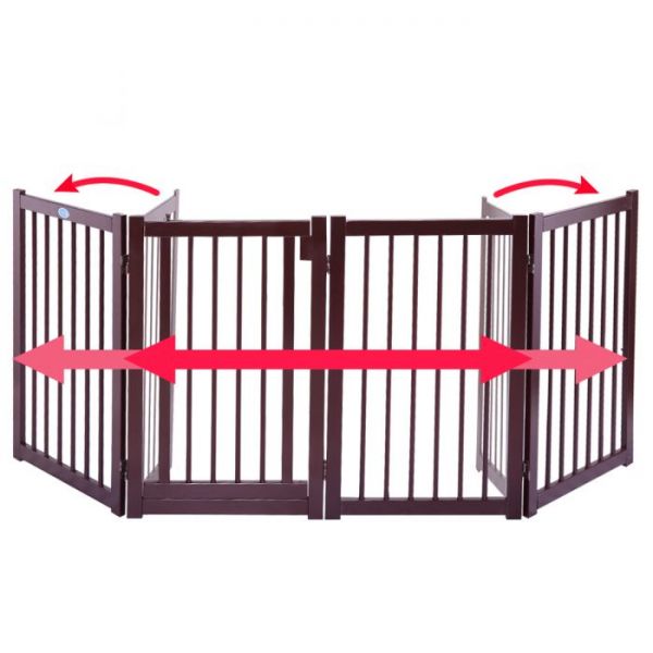 Folding Accordion Retractable Pet Gate W/Door