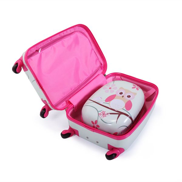 Jaxpety Owl Kids Travel Hard Shell Suitcase Set W/Backpack