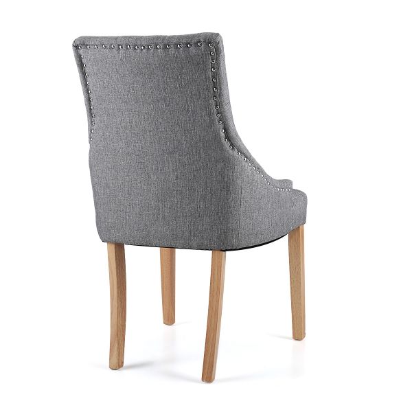 Small Nailhead Trim Upholstery Dining Chair 2pcs