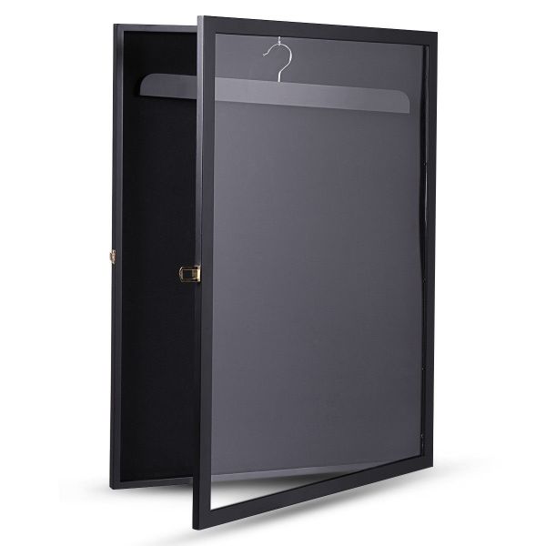 Jaxpety Jersey Frame Display Case Large Sports Jersey Shadow Box Lockable with Acrylic UV Protection Hanger for Baseball Basketball Football Sport