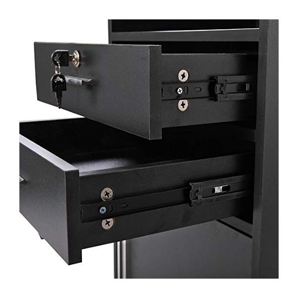 Black Hair Styling Salon Cabinet Station w/ Caster