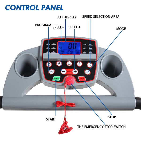 2.0HP Electric Gym Treadmill W Flat Incline Running