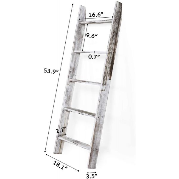 4.5 ft Wooden Leaning Blanket Quilt Rack Ladder