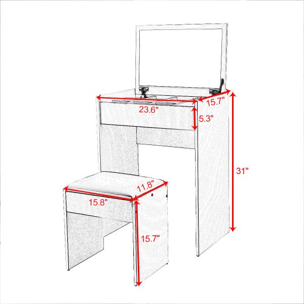 Makeup Vanity Dimensions  Saubhaya Makeup