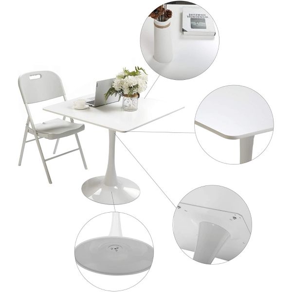 32” White Dinning Pedestal Saarinen Tulip Table