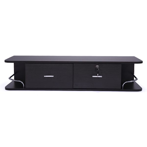 42” Black Wall Mounted Floating Salon Station Cabinet