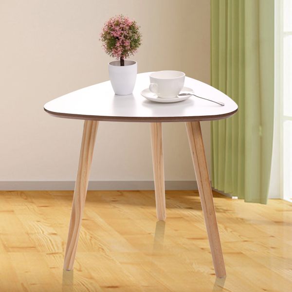White Modern Wood Triangular Dinning Table