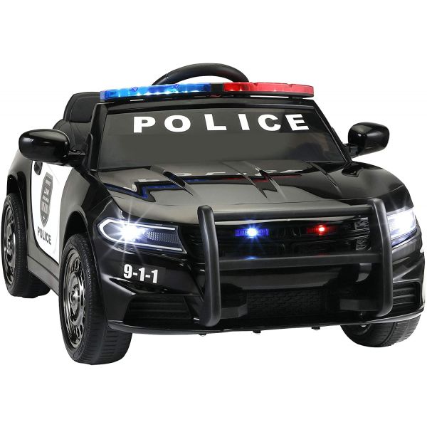 Electric Kids Ride On Police Car W/Alarm Light, Megaphone