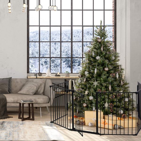 6 Panel Expandable Safety Xmas & Hearth Gate Freestanding