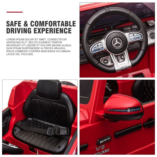 Red 12V Electric Mercedes-Benz G63 AMG Ride On RC
