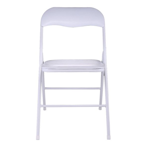  Outdoor Stackable Folding Board Chair For Wedding&Camp Party-White-set of 6