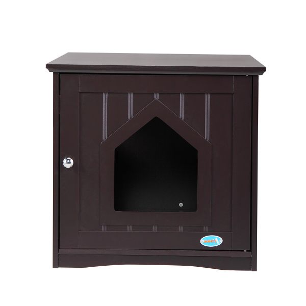 Wood Coffee Table Cat Litter Box Cabinet