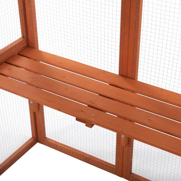 Pawhut large wooden outdoor cat enclosure cage with 6 platforms sale