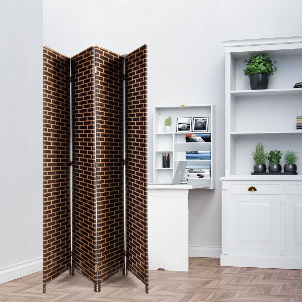 Woven Temporary Privacy Folding Wood Room Divider