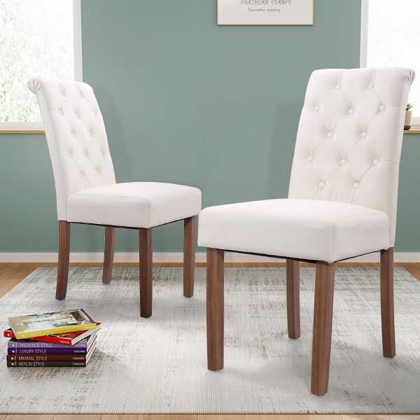 Fabric Upholstered High Back Chair W/Button Tufted
