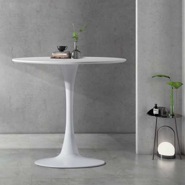 Modern Round White Tulip Pedestal Table