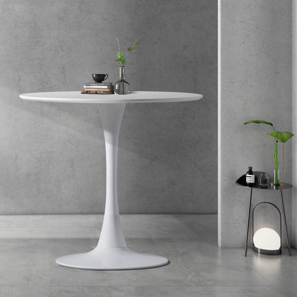 Modern Round White Tulip Pedestal Table Jaxpety