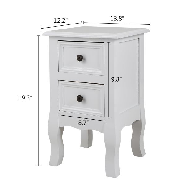 Bombay Curved Nightstand in White High Gloss