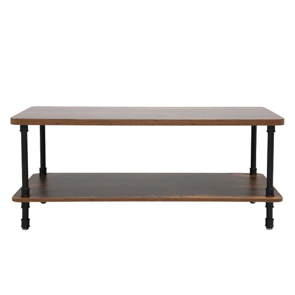 Shelving Reclaimed Wood Coffee Table W/Industrial Pipe