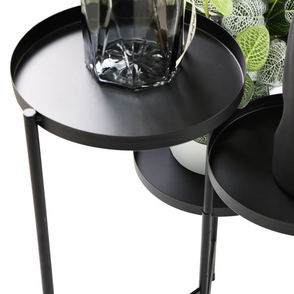 Metal 3 Tier Round Folding Plant & Flower Stand