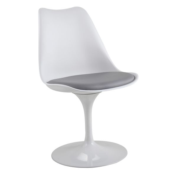 Swivel Tulip Dining Chairs W/Upholstered Seat