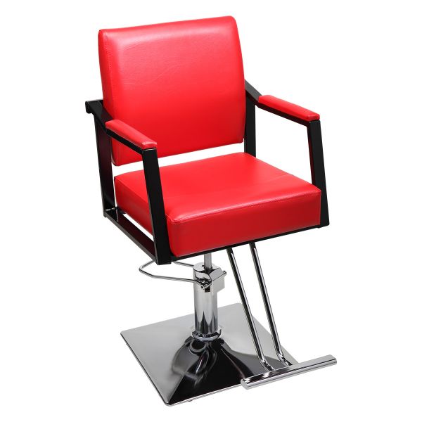 Red Ergonomic Hydraulic Hair Styling Salon Chair