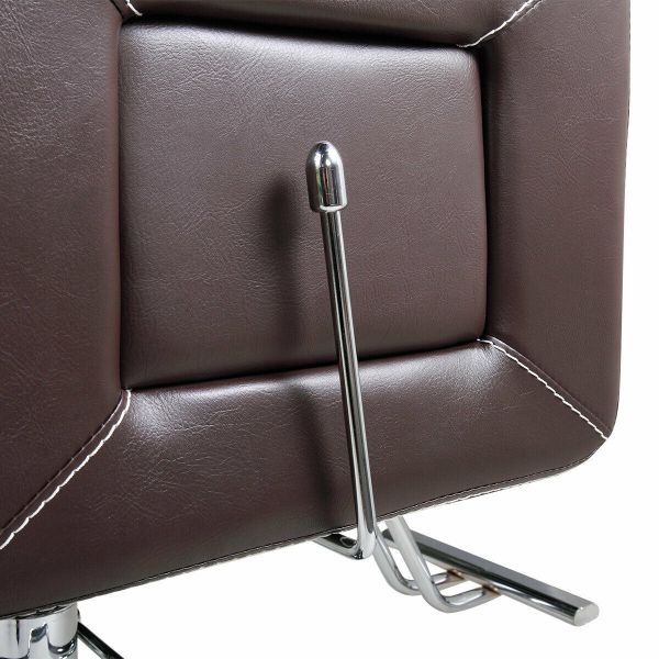 Brown Reclining Hydraulic Salon Chair W/Nail White