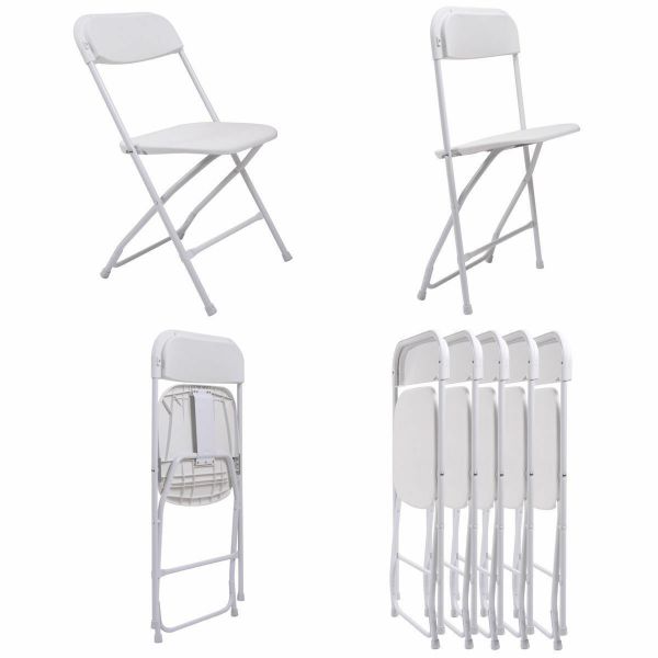 Multi-packs White/Black Plastic Folding Chairs