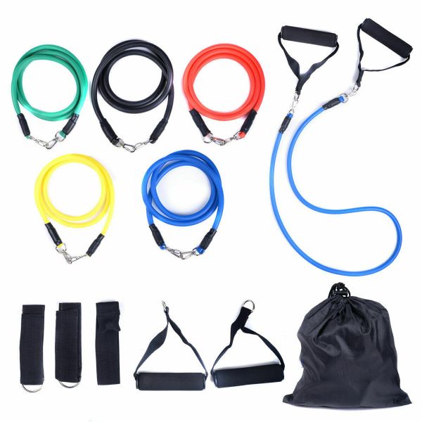 Details about   11pcs Resistance Bands Set Exercise Fitness Tube Workout Bands Strength Training 