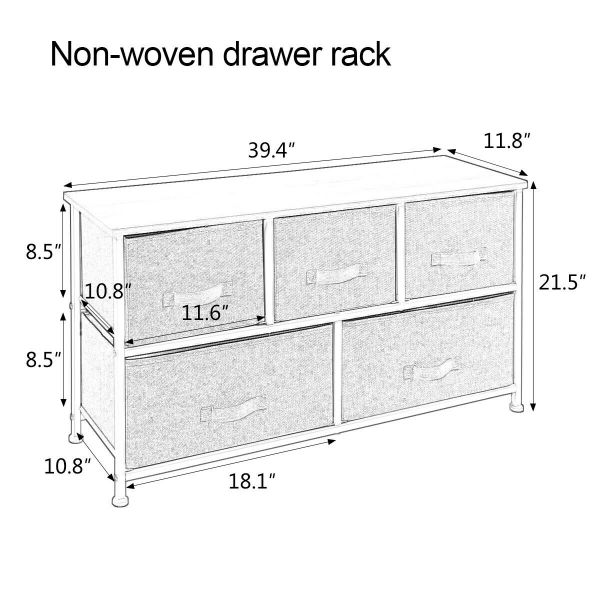 Fabric Bedroom Storage Chest W/Drawers Dresser