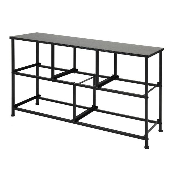 Black 2 Tier 5-Drawer Fabric Dresser Storage Chest