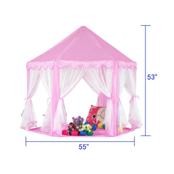 Princess Kids Play Tent Foldable Teepee Playhouse 