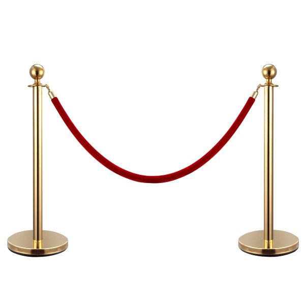Stanchion Red Velvet Rope with Hooks