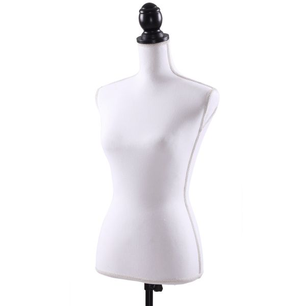 Female Mannequin Torso Half Body Display Foam White Aluminum Pole Adjustable New 