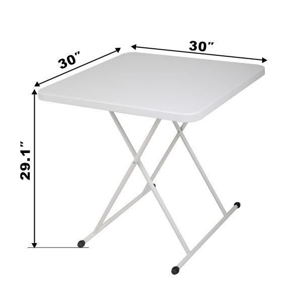 Square Folding Dining Table W/3 Heights