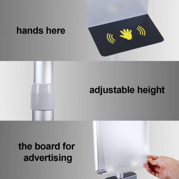 Standing Hand Sanitizer Auto-Dispenser W/Signage 