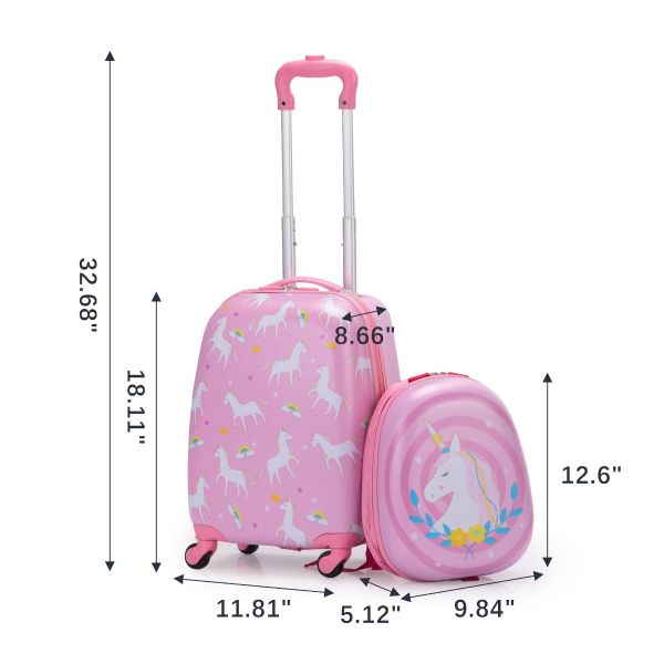 Unicorn Kids Rolling Luggage Set Girls Carry on Suitcase