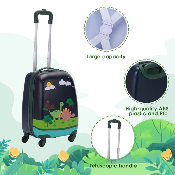 Jaxpety Owl Kids Travel Hard Shell Suitcase Set W/Backpack