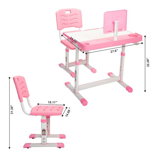 Kids Desk and Chair Set for Study, Painting