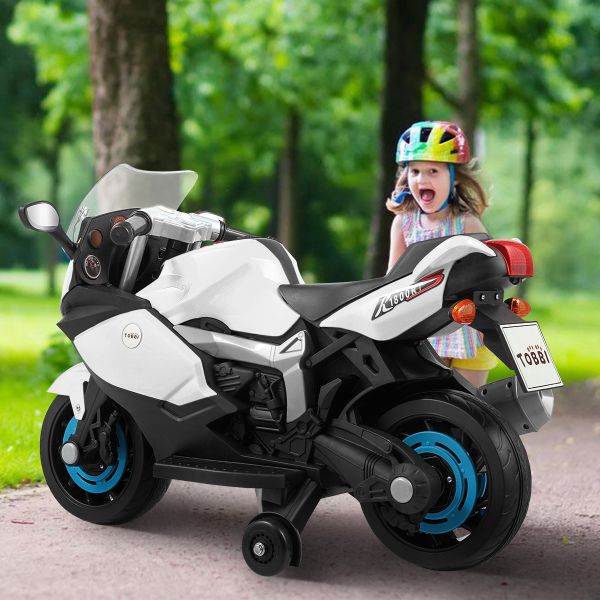 6V Kids BMW Licensed Electric Ride-On Motorcycle with Training Wheels