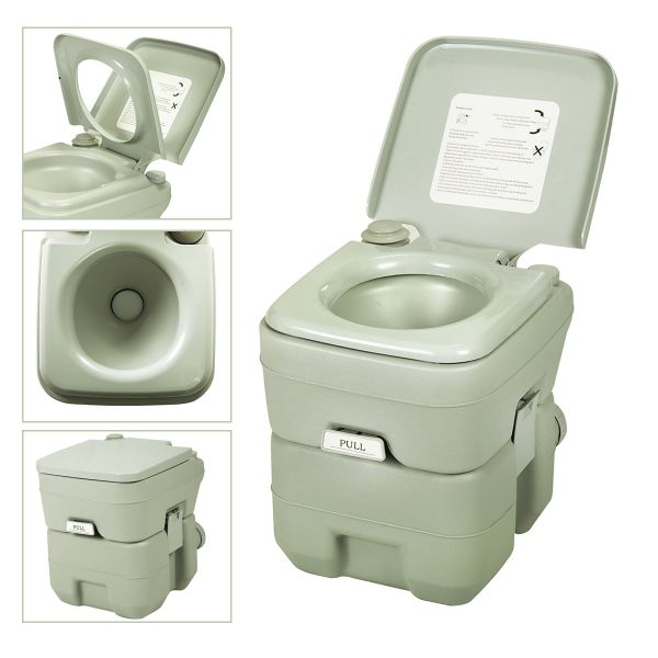 Portable Toilet Camping Porta Potty - 5 Gallon Waste Tank - Durable, Leak  Proof, Flushable Easy to use RV Toilet With Detachable Tanks for Effortless