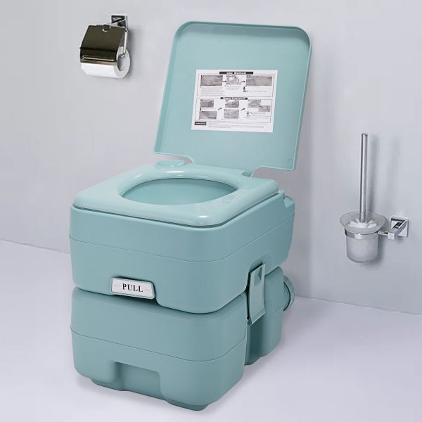 5 Gallon Outdoor Multifunctional Privacy Portable Toilet -Green
