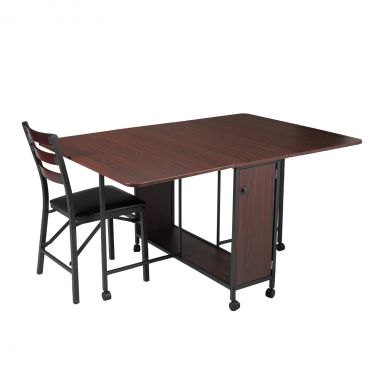 Gateleg Drop Leaf Dining Table on Lockable Wheels