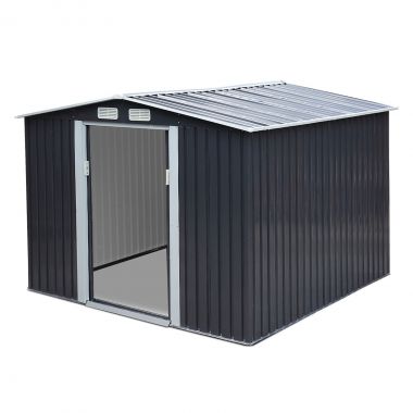 8 x 8 ft Shed Tool Metal Outdoor Storage Building Shed with Sliding Doors for Backyard, Patio, 3 Colors