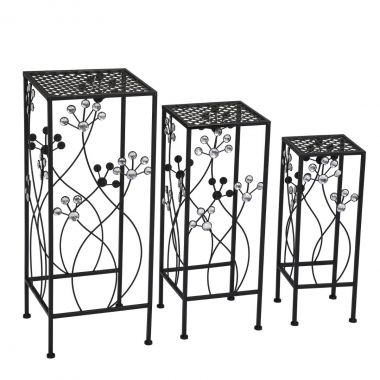 3 sets Wrought Iron Plant Stands Outdoor