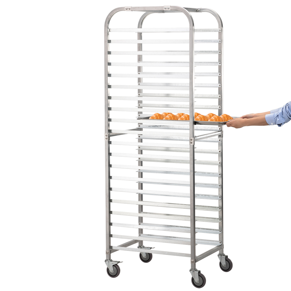 Bun Pan Rack 20-Tier Commercial Bakery Racks with Brake Wheels26 in. L x  20.4 in. W x 70 in. H Bread Baking Equipment