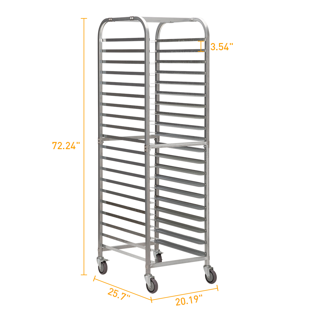 Commercial Kitchen 20 Tier Aluminum Bum Pan Rack / Sheet Pan Rack -  Unassembled